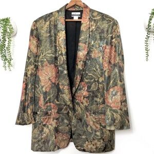 Vintage 80s Gold Jacquard Blazer – Size M